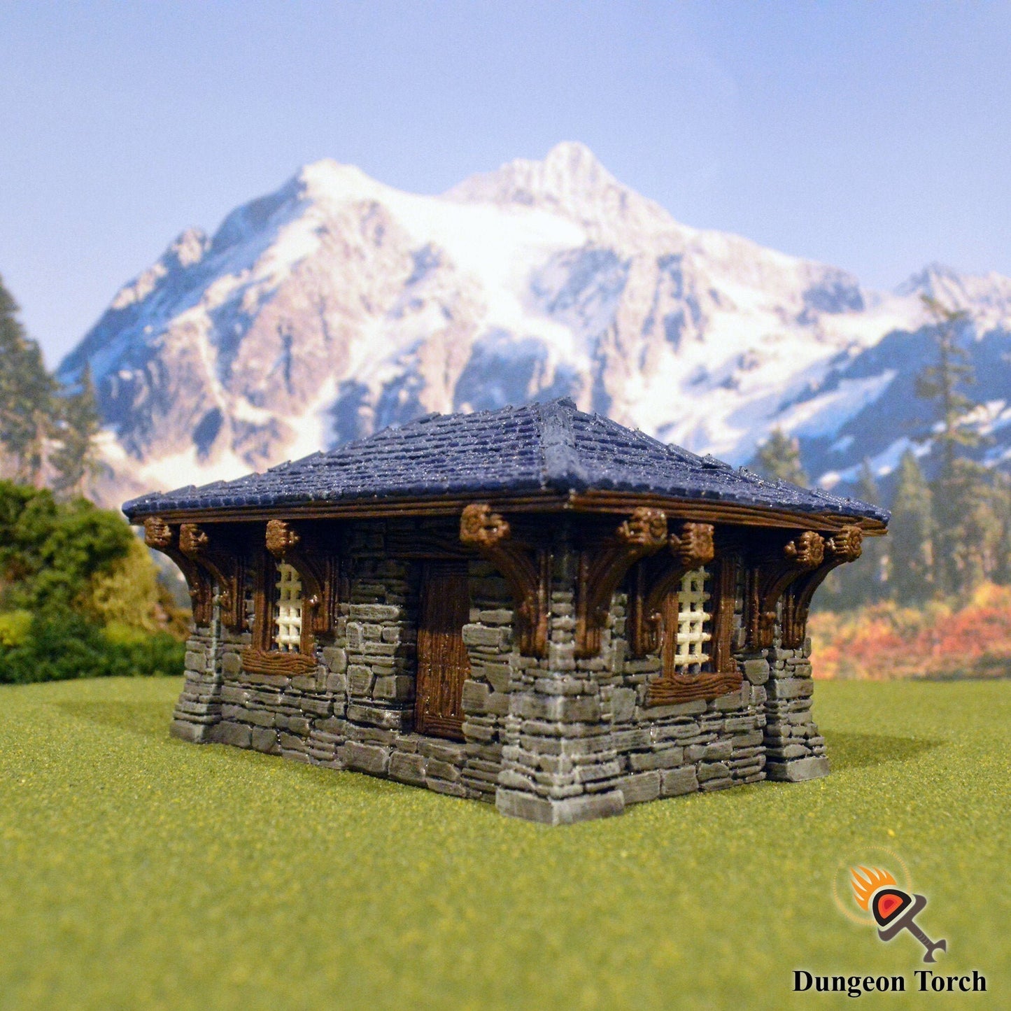 Cottage Kit 28mm for D&D Terrain, DnD Pathfinder Stone House - Modular OpenLOCK Building Tiles