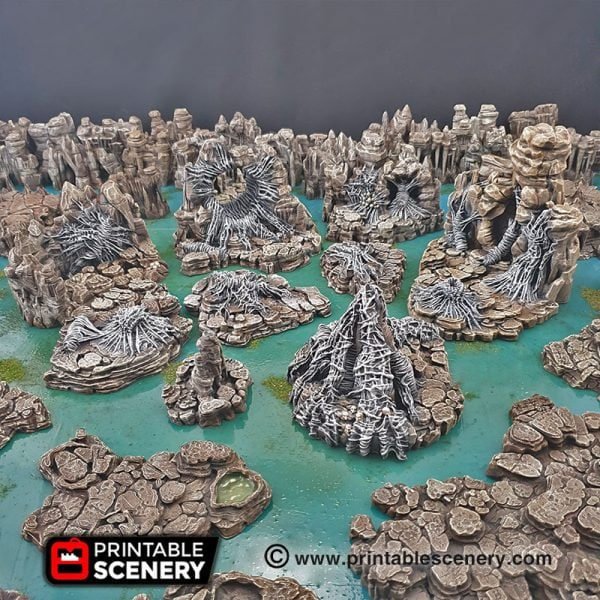Wicked Webs 15mm 28mm for D&D Terrain, DnD Pathfinder Underdark Spider Cave Cavern, Out of the Abyss