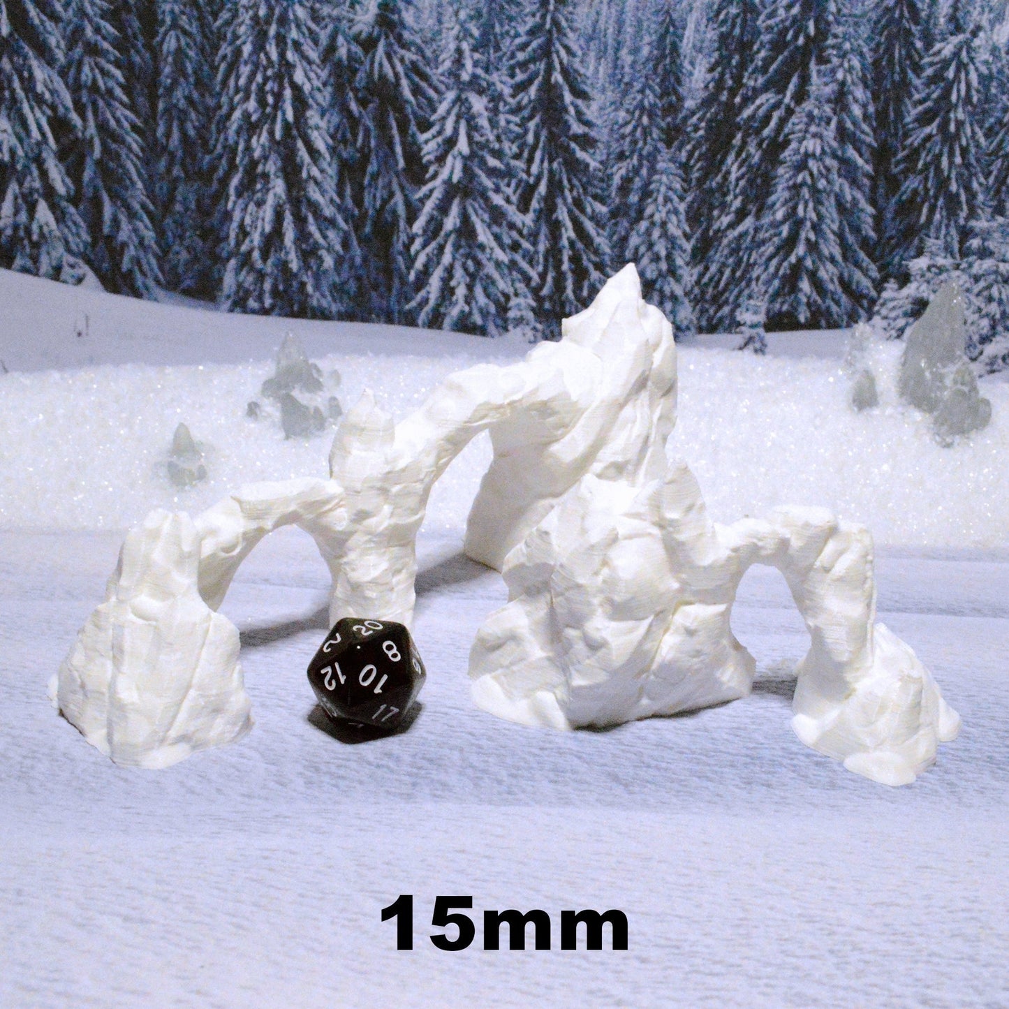 Snowy Rock Spines 15mm 28mm for D&D Icewind Dale Terrain, DnD Pathfinder Arctic Frozen Icy