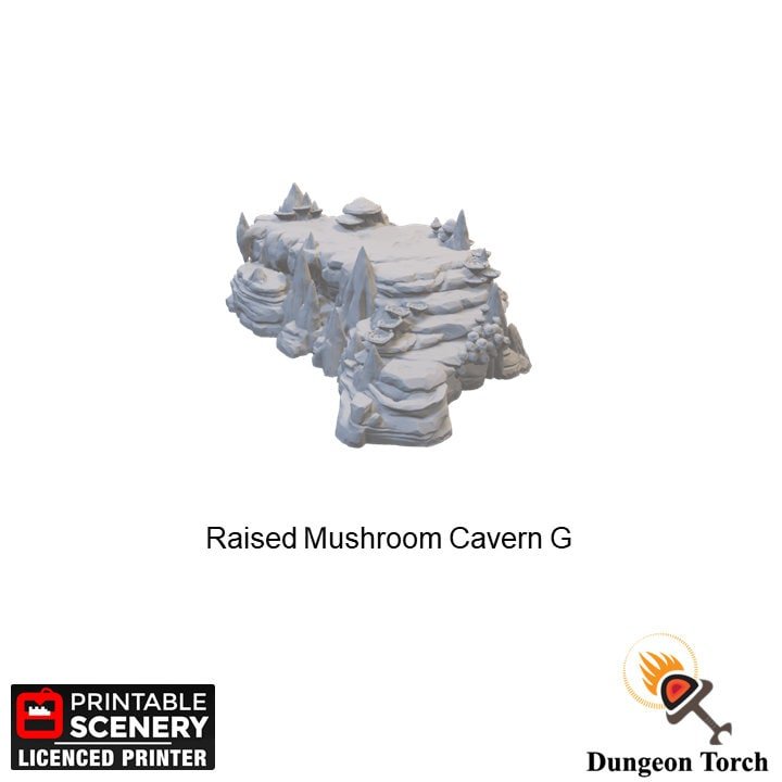 Raised Mushroom Cavern Floors 28mm for D&D Terrain, Underdark Terrain, Pathfinder Terrain, DnD Cavern Terrain, Fantasy Terrain Rocks