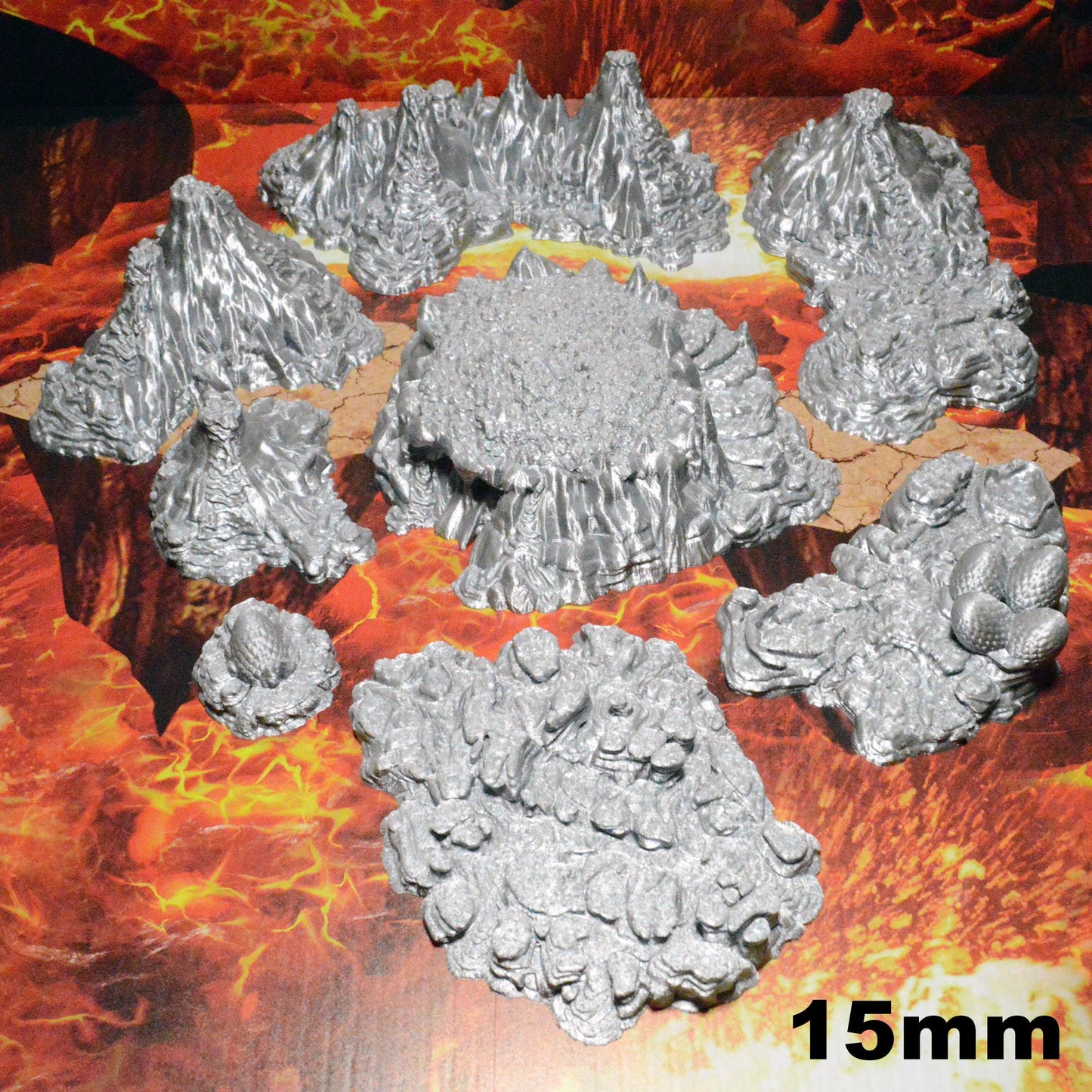 Dragon Lair 15mm 28mm for D&D Terrain, DnD Pathfinder Cavern Den, Gold Gems Lava Eggs