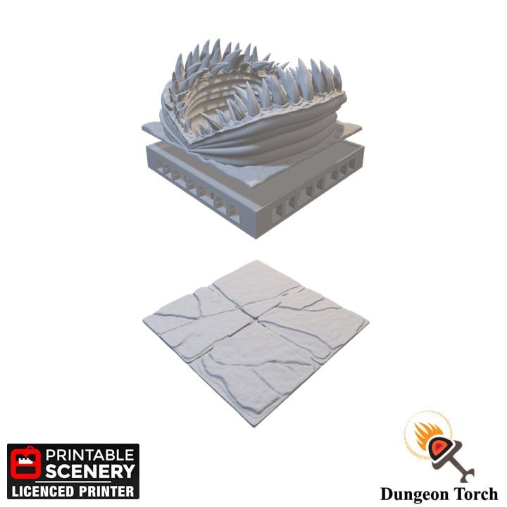 Maw Floor Trap 28mm for D&D Terrain, Modular OpenLOCK Building Tiles, DnD Dungeon Terrain