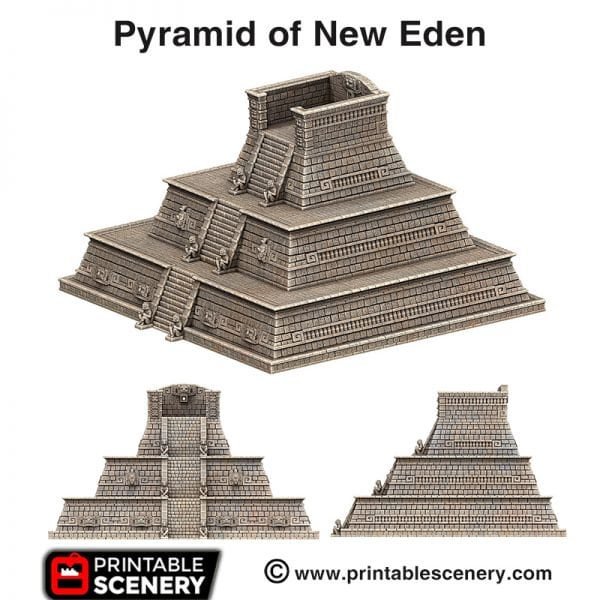 Pyramid of New Eden 15mm 28mm for D&D Terrain, DnD Pathfinder Warhammer 40k, Ancient Civilizations Mayan
