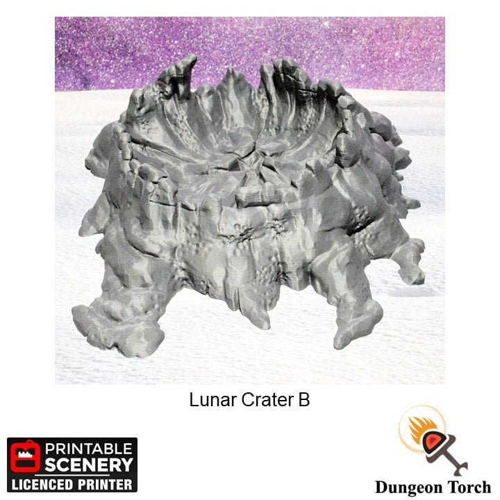 Miniature Lunar Craters 15mm 20mm 28mm 32mm for Warhammer 40k, Star Wars Legion, D&D DnD Pathfinder, Sci-Fi Moon Base