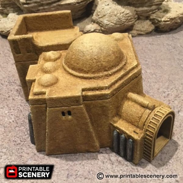 Sci-Fi Settlement: Adobe Hut D 15mm 28mm 32mm for Star Wars Legion Terrain, D&D DnD Warhammer 40k