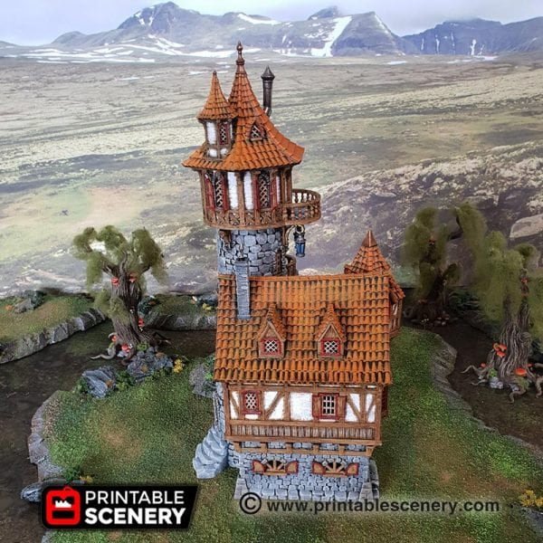 Sorcerers Tower 28mm for D&D Terrain, DnD Pathfinder Warhammer 40k Wizard Castle