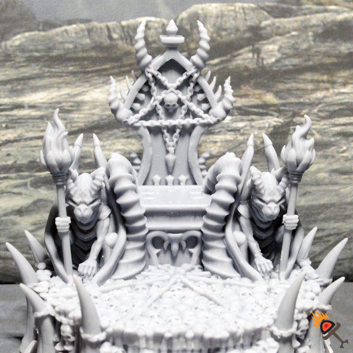 Skull Throne 15mm 28mm for D&D Terrain, DnD Pathfinder Warhammer 40k Evil Demon Throne
