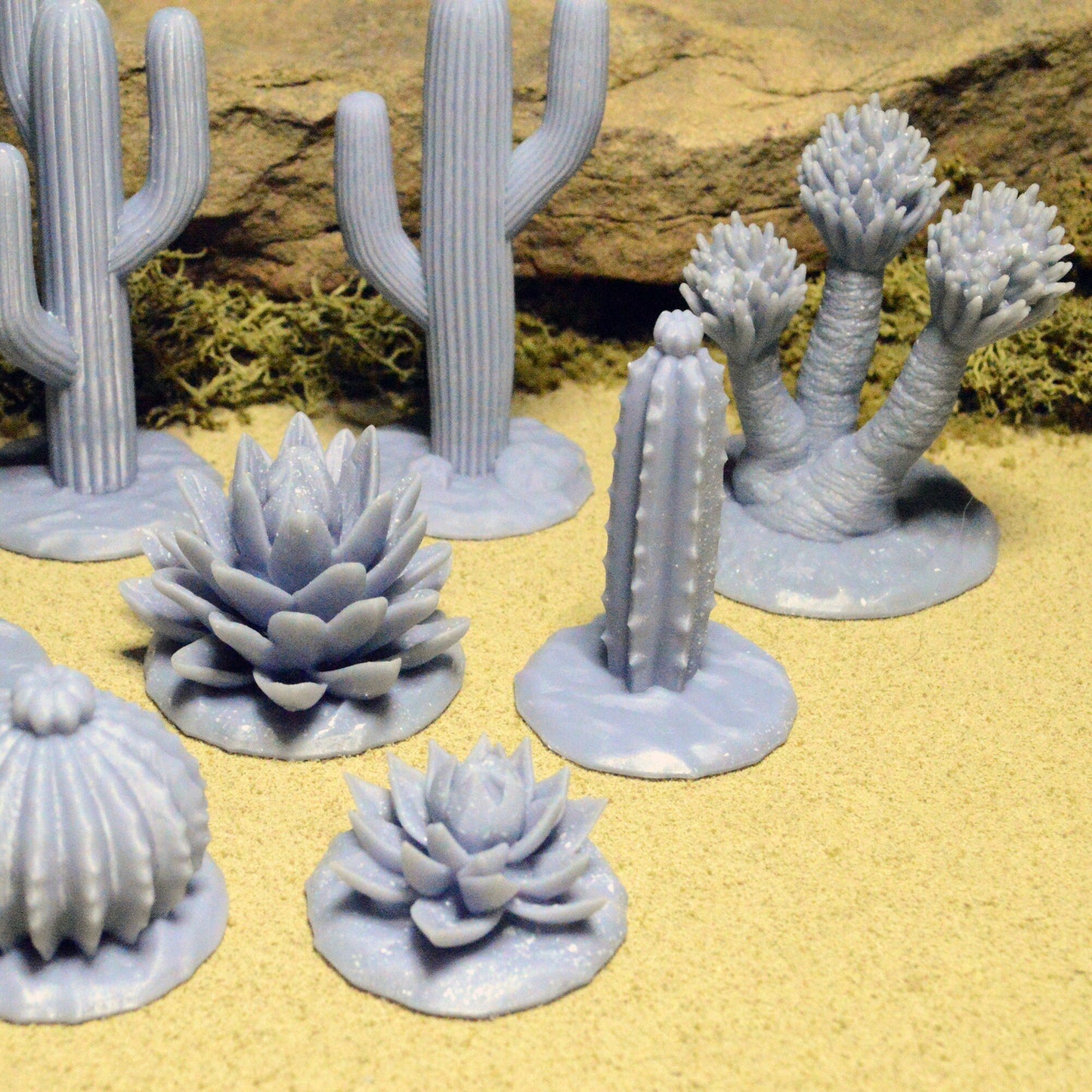 Miniature Desert Plants 28mm 32mm for D&D Terrain, DnD Pathfinder, Star Wars Legion Terrain, Yucca Trees, Cacti, Cactus