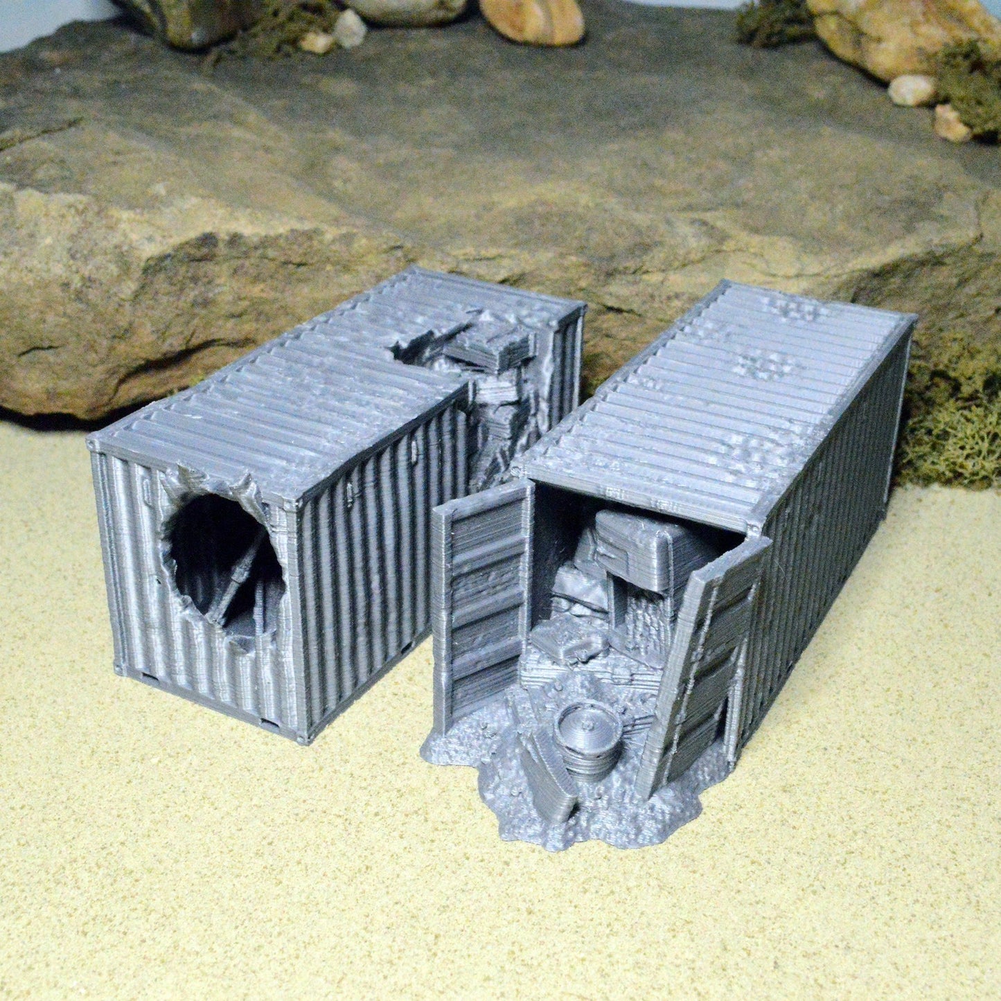 Scrapyard Miniature Shipping Containers 15mm 20mm 28mm 32mm for Gaslands Terrain, Urban Fallout Wasteland Post-Apocalyptic