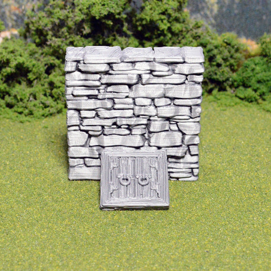 Schist Cellar Entrance Tile 28mm, Modular OpenLOCK Building Tiles, DnD Stone Wall Tiles, D&D Village Terrain