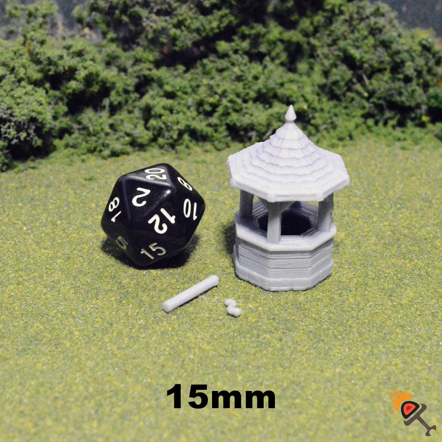 Miniature Water Well 15mm 28mm for D&D Terrain, DnD Pathfinder Town Square, Diorama, Fairy Garden