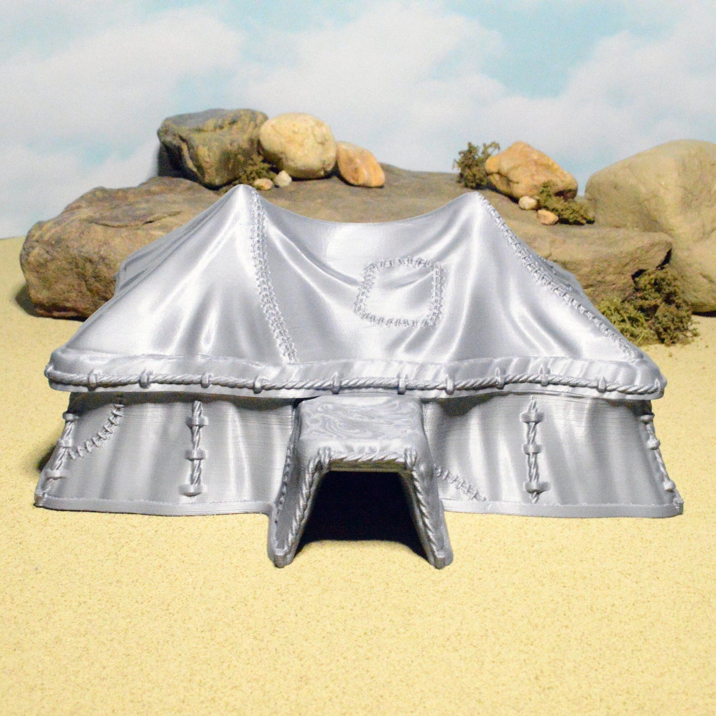 Grand Tent 15mm 28mm for D&D Camp Terrain, DnD Terrain, Pathfinder Terrain, Miniature Tent, Market Tent, Camp Tent, Bazaar Tent