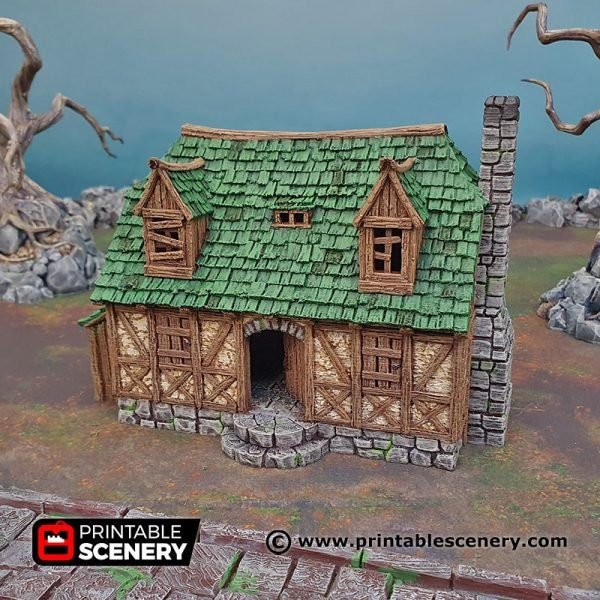 Perfectly Normal House 15mm 28mm 32mm for D&D Terrain, Not a Mimic House, DnD Ravenloft Shadowfell Pathfinder Cottage