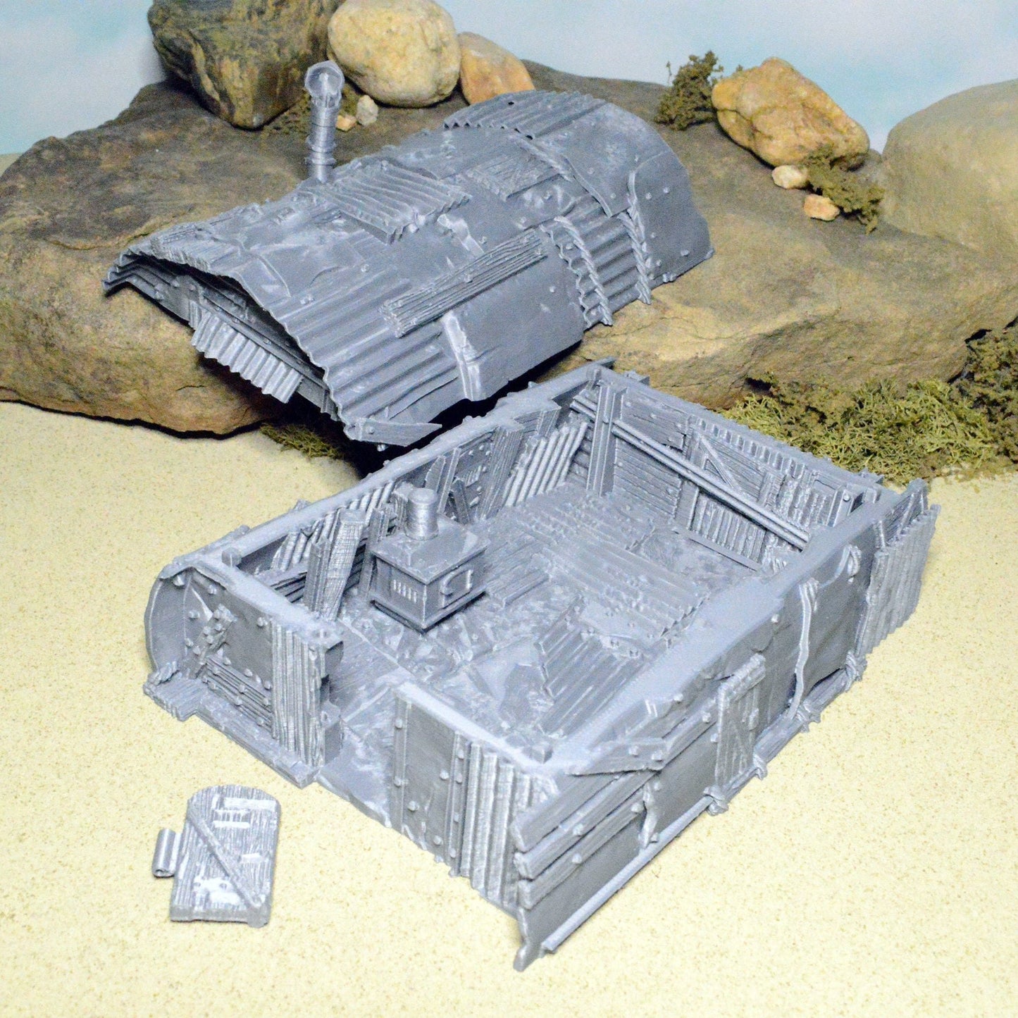 Isolation Bunker 15mm 20mm 28mm 32mm for Gaslands Terrain, Fallout Urban Post Apocalyptic Wasteland Shelter