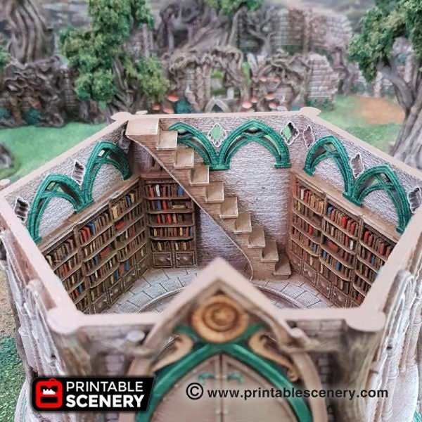 Elven Library of Ithillia 15mm 28mm for D&D Terrain, DnD Pathfinder Warhammer 40k Fantasy Tower