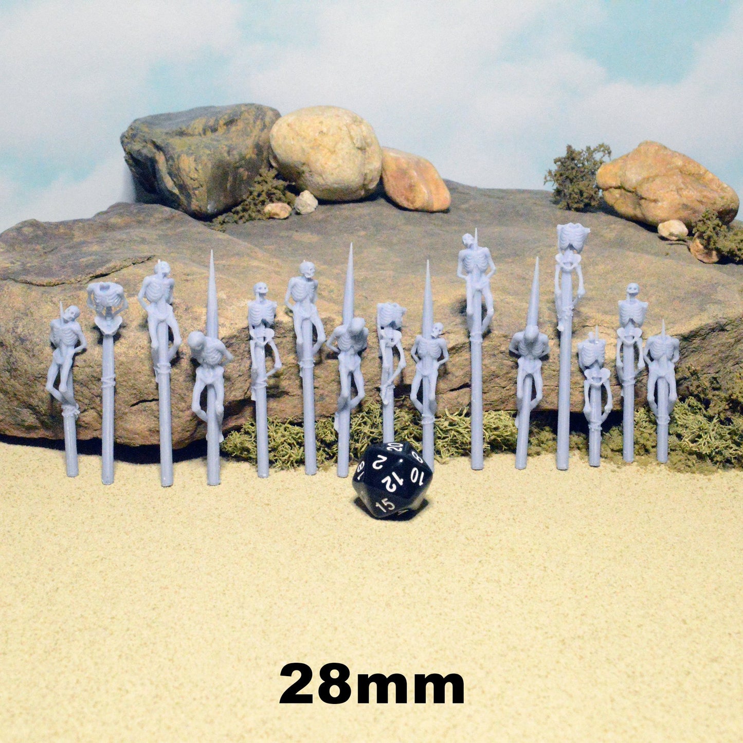 Impaled Skeletons 15mm 20mm 28mm 32mm for D&D Terrain, DnD Shadowfell Pathfinder Demon Post-Apocalyptic Wargame