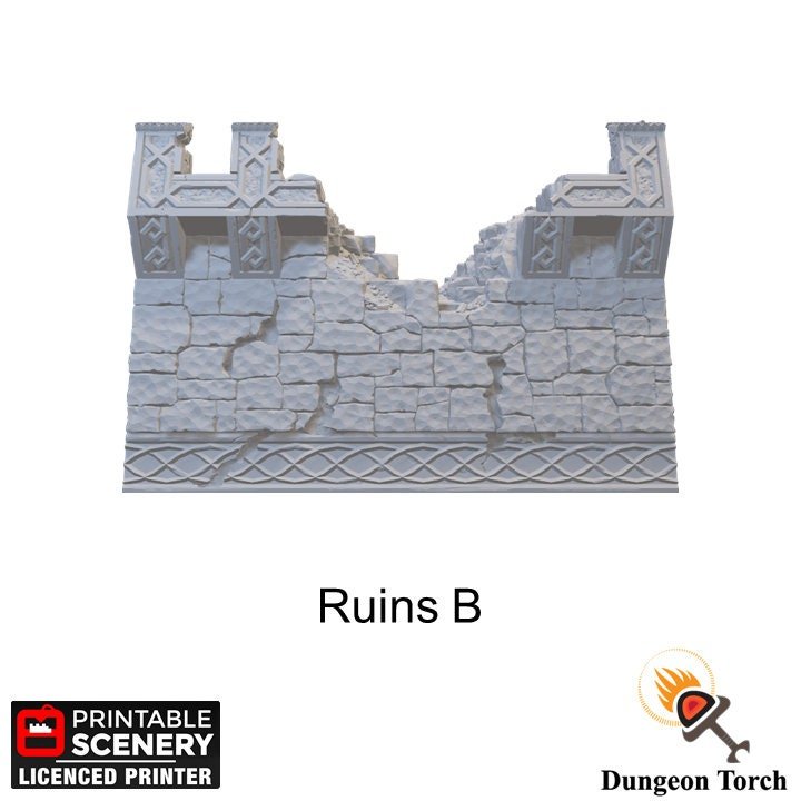 Ironhelm Ramparts 15mm 28mm for D&D Terrain, DnD Pathfinder Warhammer 40k Dwarven Walls - Modular OpenLOCK Castle Walls