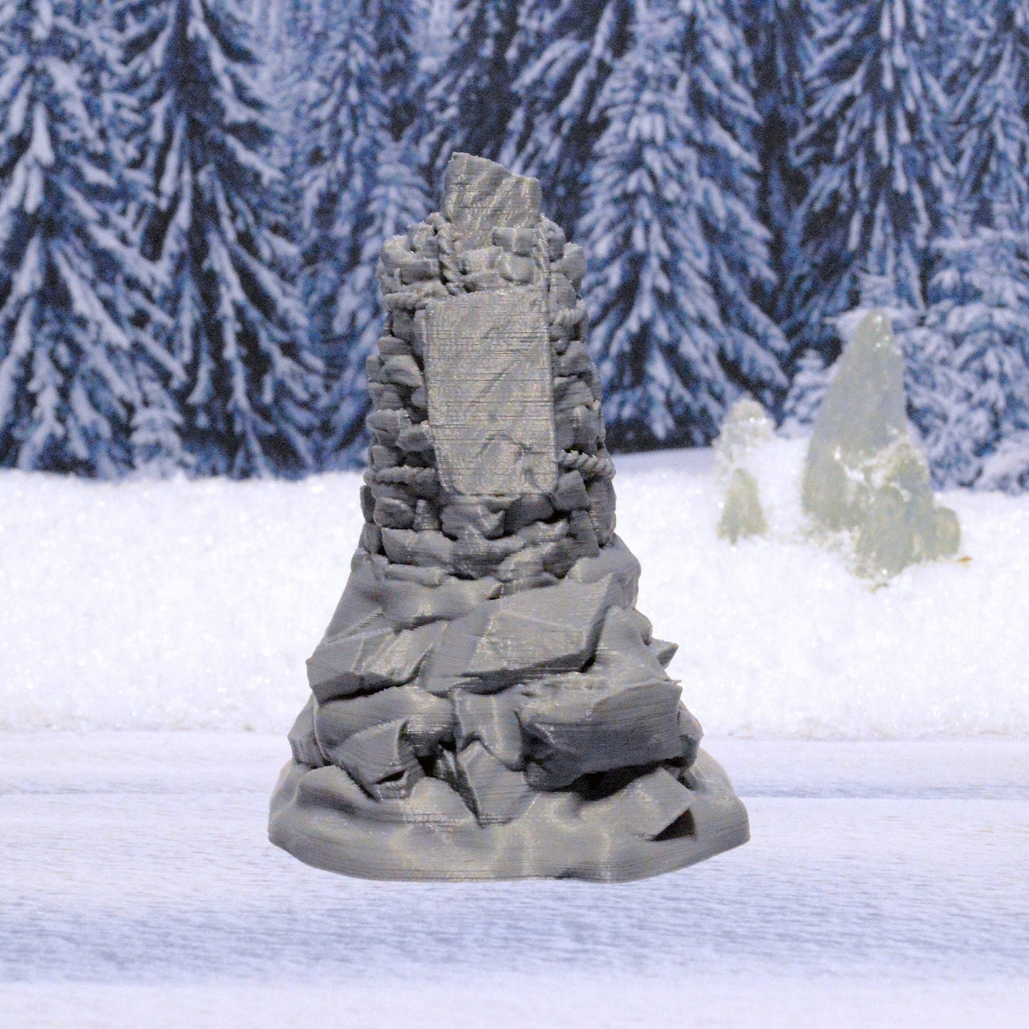 Snowy Cairn 15mm 28mm 32mm for D&D Icewind Dale Terrain, DnD Pathfinder Arctic Frozen Icy Rock Pile
