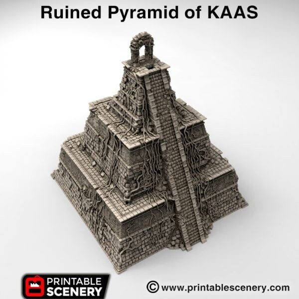Pyramid of K'aas Ruined 15mm 28mm for D&D Terrain, Pathfinder Warhammer 40k, New Eden Ruins, Prison of K'aas DnD 5e Module