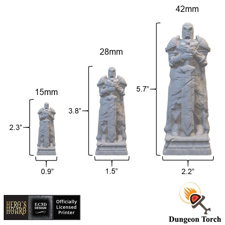 Frozen Statues 15mm 28mm 42mm for D&D Icewind Dale Terrain, DnD Pathfinder Frostgrave Arctic Snowy Icy, Miniature Stone Statues