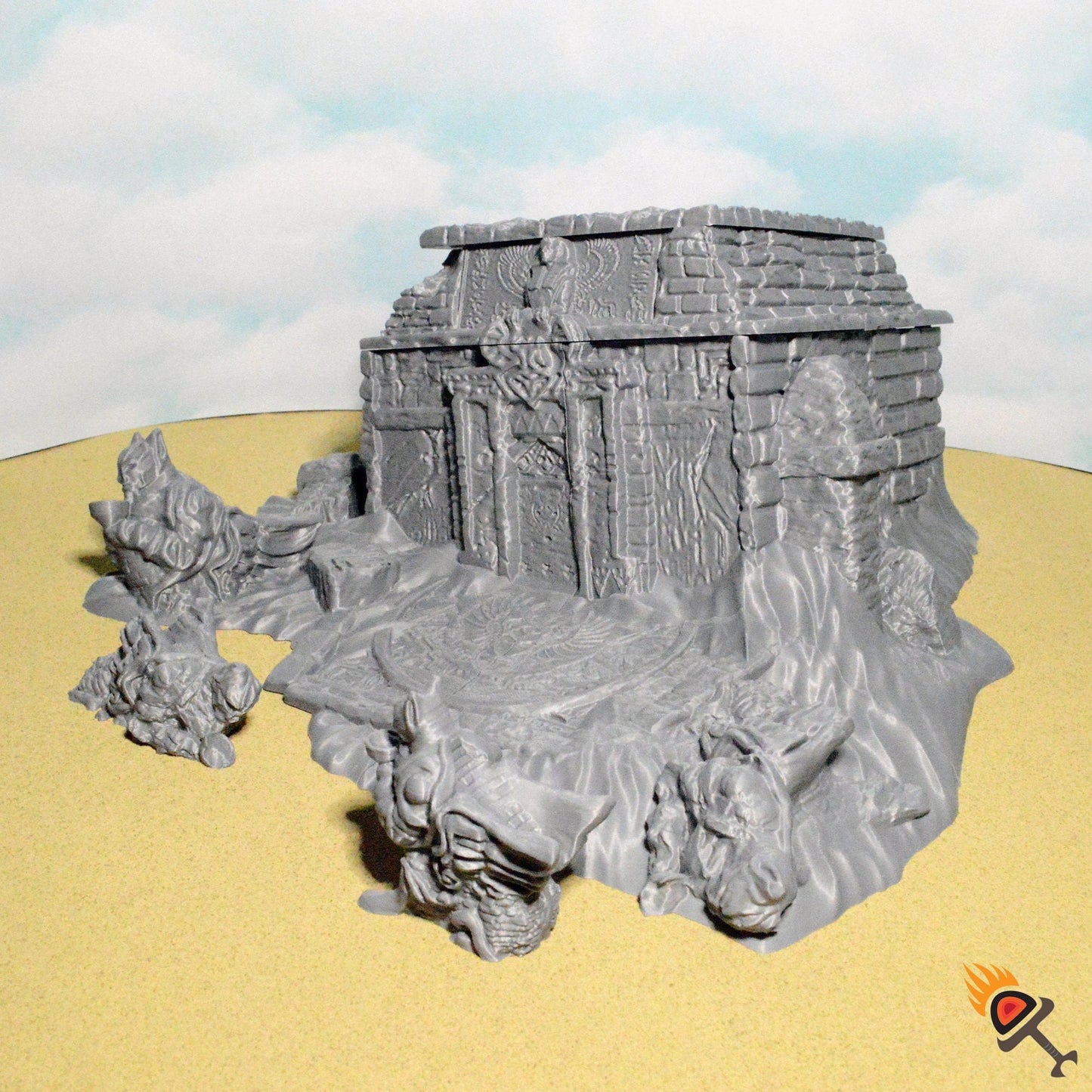 Sinking Tomb 15mm 28mm 32mm for D&D Terrain, DnD Pathfinder Ancient Tomb, Empire of Scorching Sands