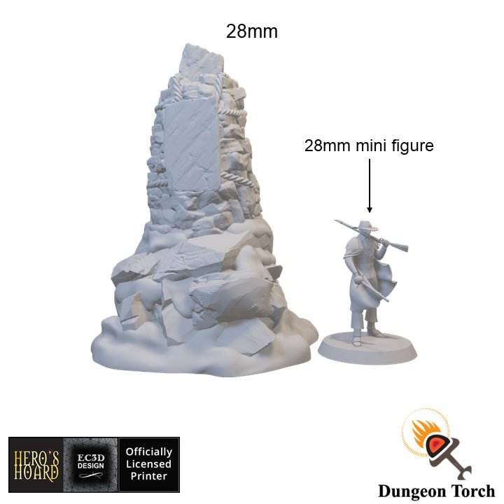 Snowy Cairn 15mm 28mm 32mm for D&D Icewind Dale Terrain, DnD Pathfinder Arctic Frozen Icy Rock Pile