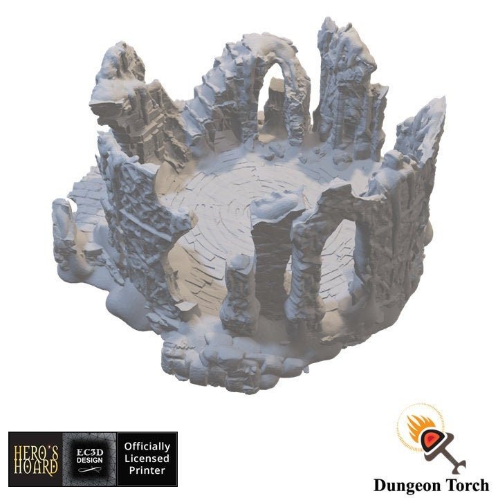 Frozen Altar Ruins 15mm 28mm 32mm for D&D Icewind Dale Terrain, Frostgrave Terrain, DnD Arctic Snowy Icy Terrain