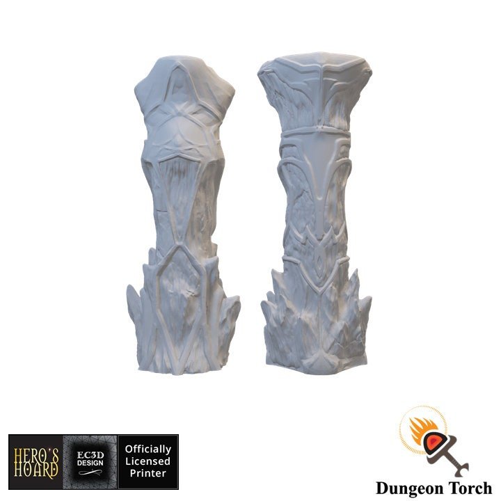 Ice Columns 15mm 28mm 32mm for D&D Icewind Dale Terrain, DnD Frostgrave Arctic Snowy Icy Frozen Pillars