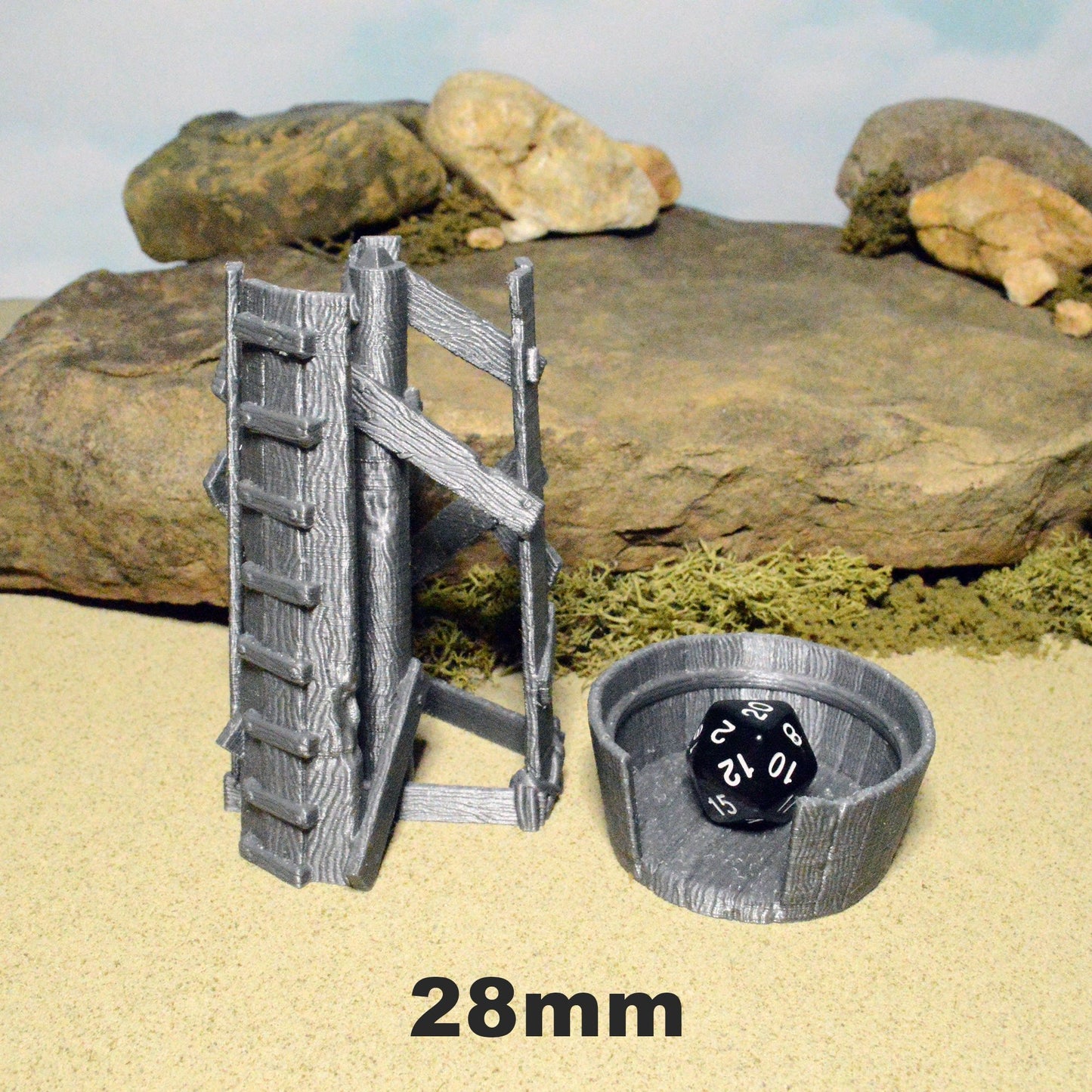 Crow's Nest Watchtower 15mm 28mm 32mm for D&D Terrain, DnD Pirate Terrain, Pathfinder Terrain, Coastal Terrain