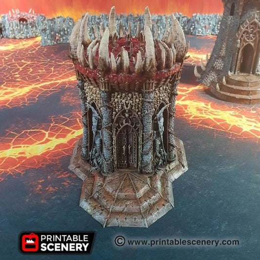 Temple of the Damned 15mm 28mm for D&D Terrain, DnD Pathfinder Demon Tower, Gift for Tabletop Gamers