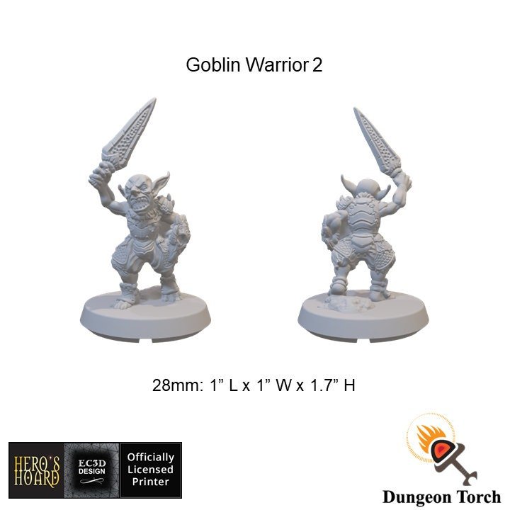 Goblin Tribe 28mm for D&D DnD Pathfinder Miniatures, EC3D Beast and Baddies