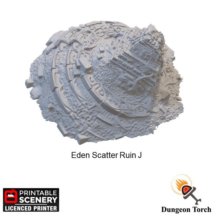 Eden Scatter Ruins 15mm 28mm for D&D Terrain, DnD Pathfinder Warhammer 40k Sci-Fi Fantasy Ancient Alien Rubble