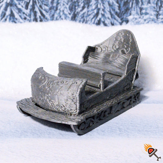 Large Sleigh 15mm 28mm 32mm for D&D Icewind Dale Terrain, DnD Pathfinder Arctic Snowy Icy Terrain, Miniature Sled