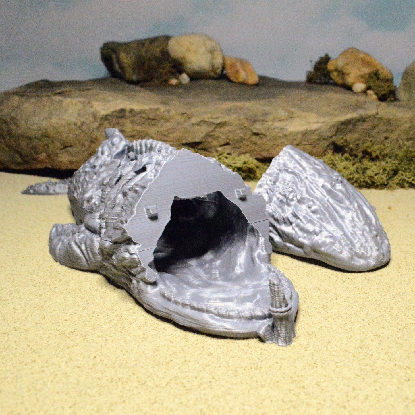 Whale Cave 15mm 28mm 32mm for D&D Coastal Terrain, DnD Pathfinder Pirate, Depths of Savage Atoll, 3D Printed Whale Corpse