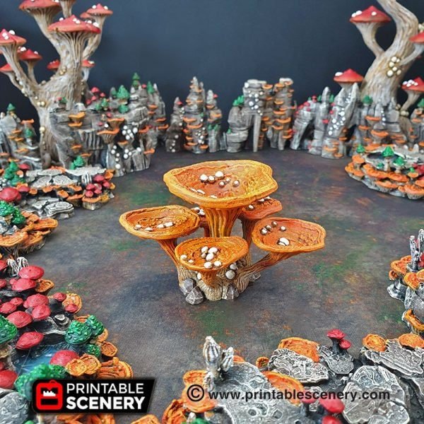 Lantern Clusters 15mm 28mm for D&D Terrain, DnD Pathfinder Underdark Fantasy Cavern Diorama Mushroom Trees, Out of the Abyss