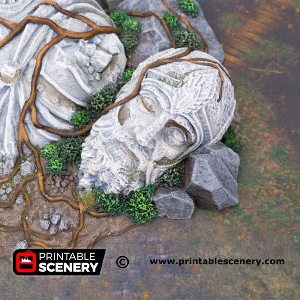 Giant Statue Ruins 15mm 28mm 32mm for D&D Terrain, DnD Pathfinder Shadow Realms Rubble