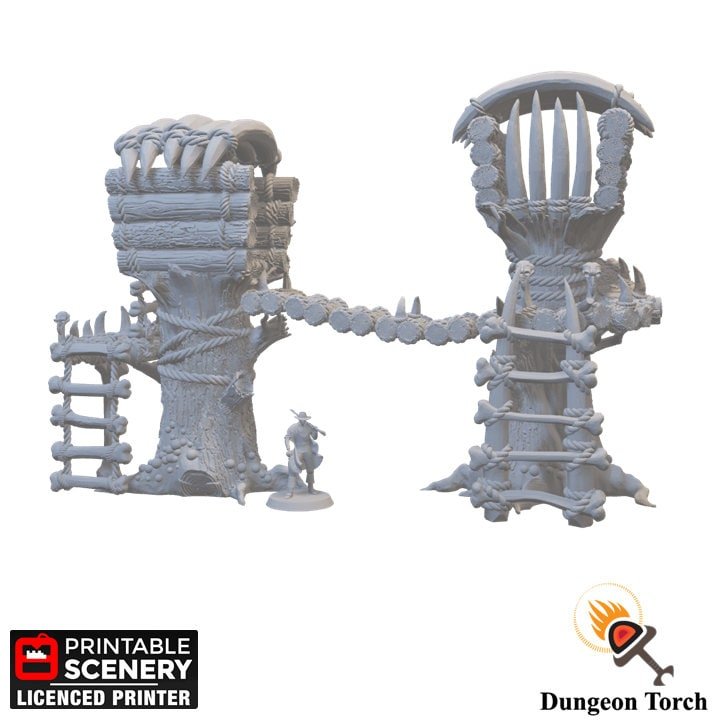 Tribal Cells 15mm 28mm for D&D Terrain, DnD Pathfinder Warhammer 40k Orc and Goblin Prison Towers