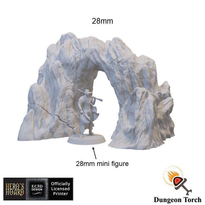 Ice Archway 15mm 28mm 32mm for D&D Icewind Dale Terrain, Frostgrave DnD Arctic Snowy Icy