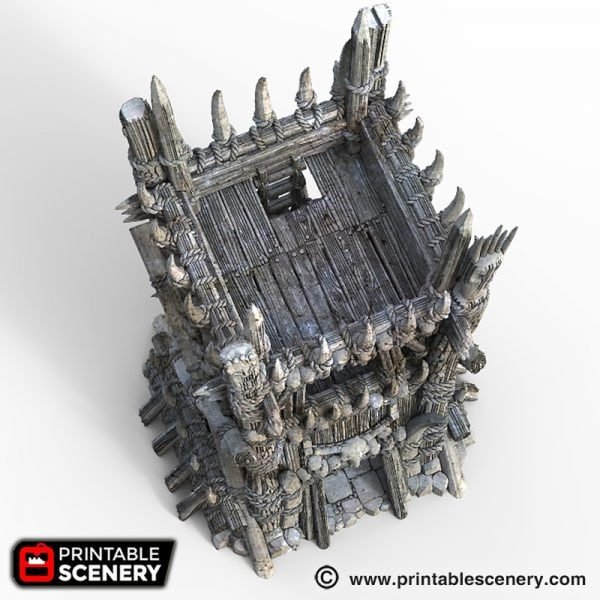 Tribal Tower 28mm for D&D Terrain, DnD Pathfinder Warhammer 40k Orc and Goblin Village