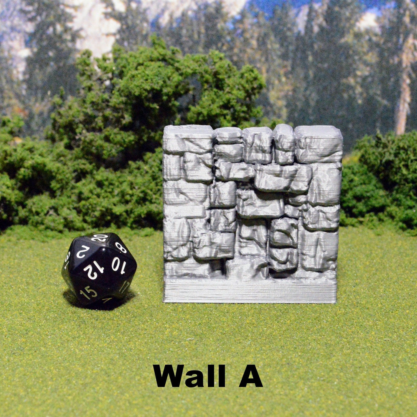 Heavy Stone Wall Tiles 28mm for D&D Terrain, Modular OpenLOCK Building Tiles, DnD Medieval Village Stone Wall Tiles