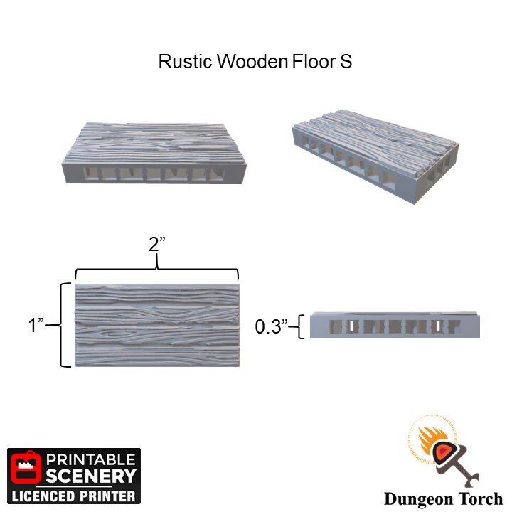 Rustic Wooden Floors 28mm for D&D Terrain, Modular OpenLOCK Building Tiles, DnD Medieval Village Terrain