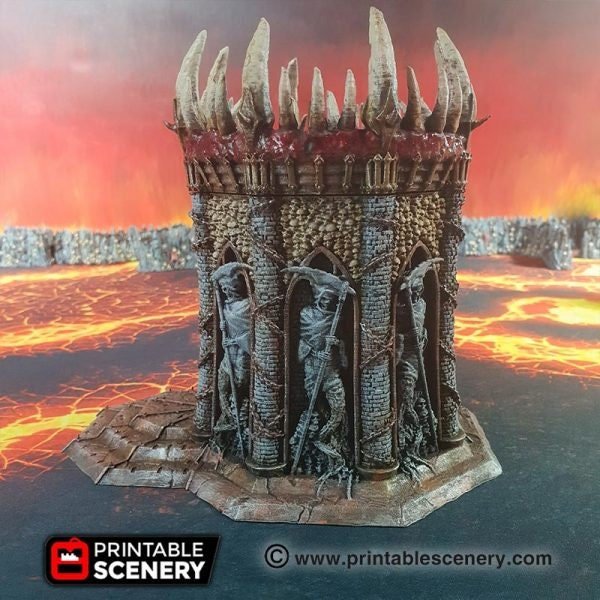 Temple of the Damned 15mm 28mm for D&D Terrain, DnD Pathfinder Demon Tower, Gift for Tabletop Gamers
