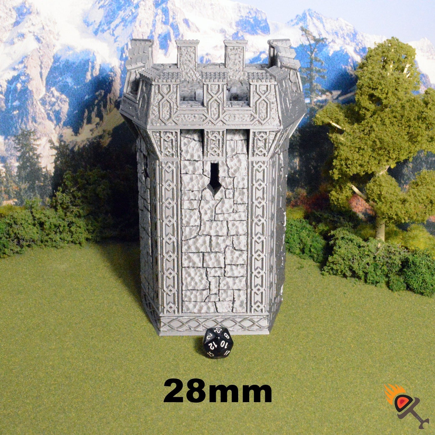 Ironhelm Bastions 15mm 28mm for D&D Terrain, DnD Pathfinder Warhammer 40k Dwarven Walls - Modular OpenLOCK