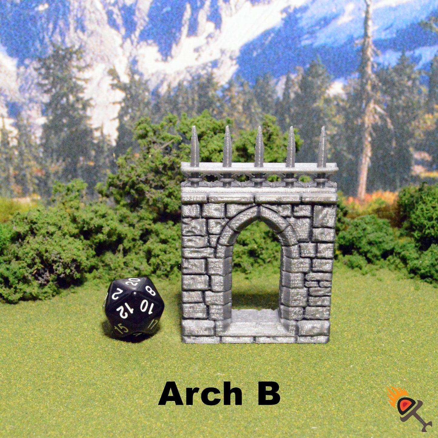 Arcanist's Arches Tiles 28mm, Modular OpenLOCK Building Tiles, D&D Terrain, DnD Stone Wall Tiles