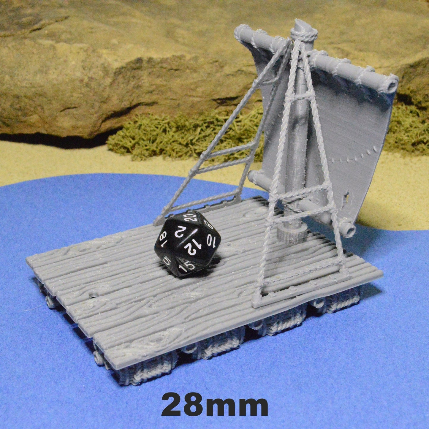 Pirate Raft 28mm 32mm for D&D Terrain, DnD Pathfinder Coastal, Blood and Plunder Boat