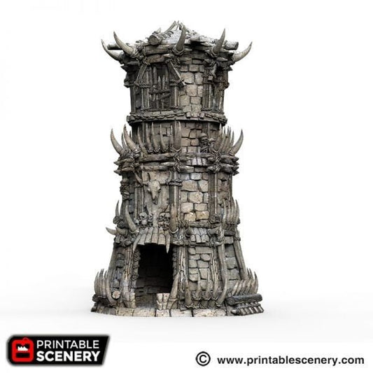 Tribal Fort 28mm for D&D Terrain, DnD Pathfinder Warhammer 40k Orc and Goblin Tower