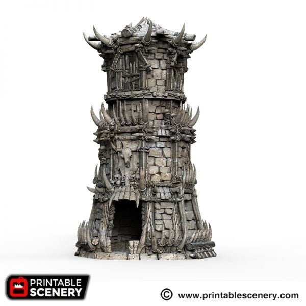 Tribal Fort 28mm for D&D Terrain, DnD Pathfinder Warhammer 40k Orc and Goblin Tower