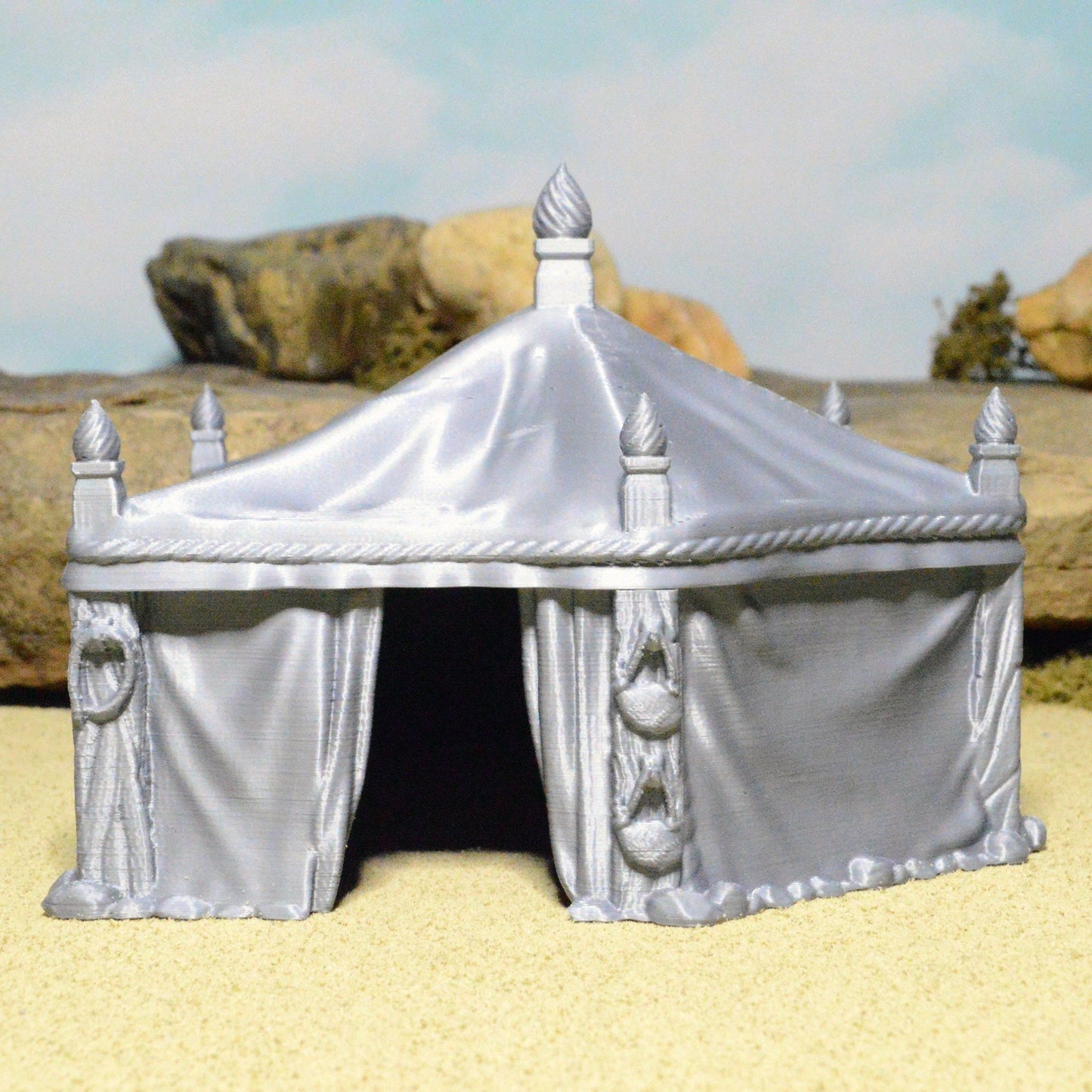 Large Tent 15mm 28mm 32mm for D&D Terrain, DnD Pathfinder Miniature Camp, Desert Market Bazaar