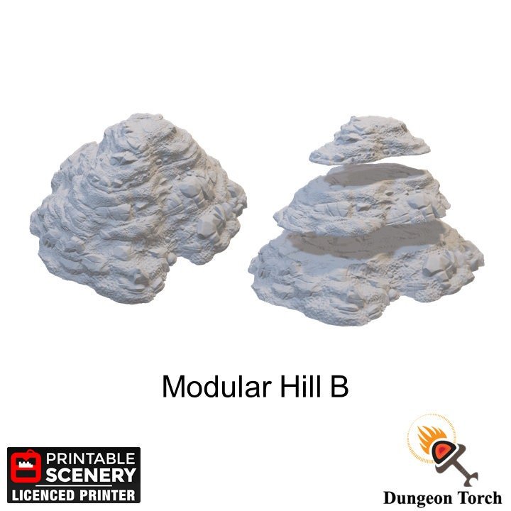 Modular Hills 15mm 28mm for Warhammer 40k D&D DnD Pathfinder Sci-Fi Fantasy Post-Apocalyptic Gaslands Fallout Diorama