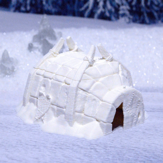 Miniature Igloo 15mm 28mm 32mm for D&D Icewind Dale Terrain, DnD Pathfinder Arctic Snowy Icy Hut